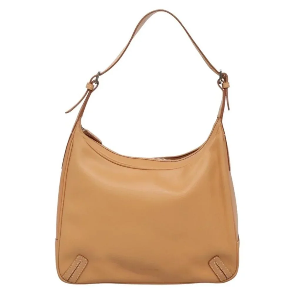 Authentic BURBERRY Shoulder Bag Leather Beige Silver - Picture 5 of 16